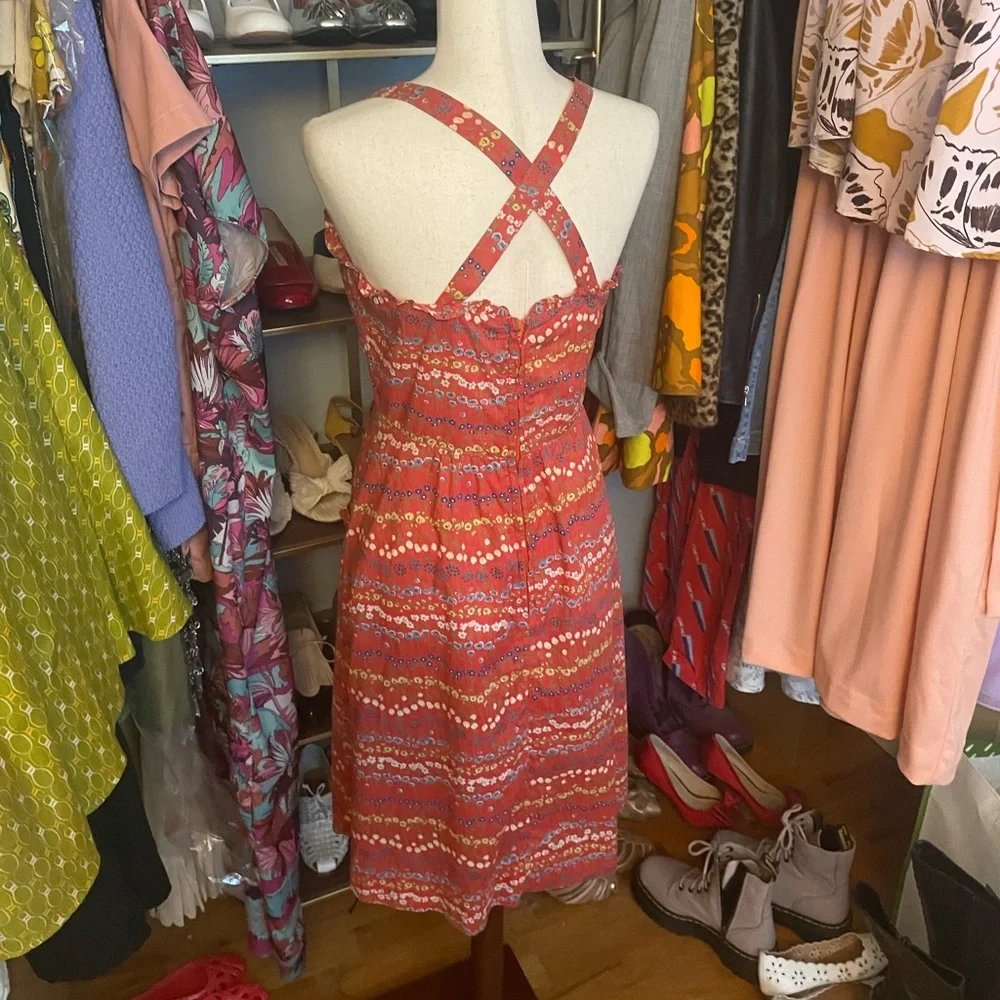 Vintage 1970s Does 1940s Floral Dress - Size Medium - Picture 7 of 11